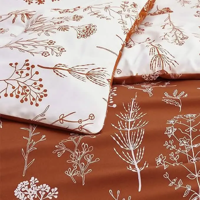 Reversible Floral Print Comforter Set