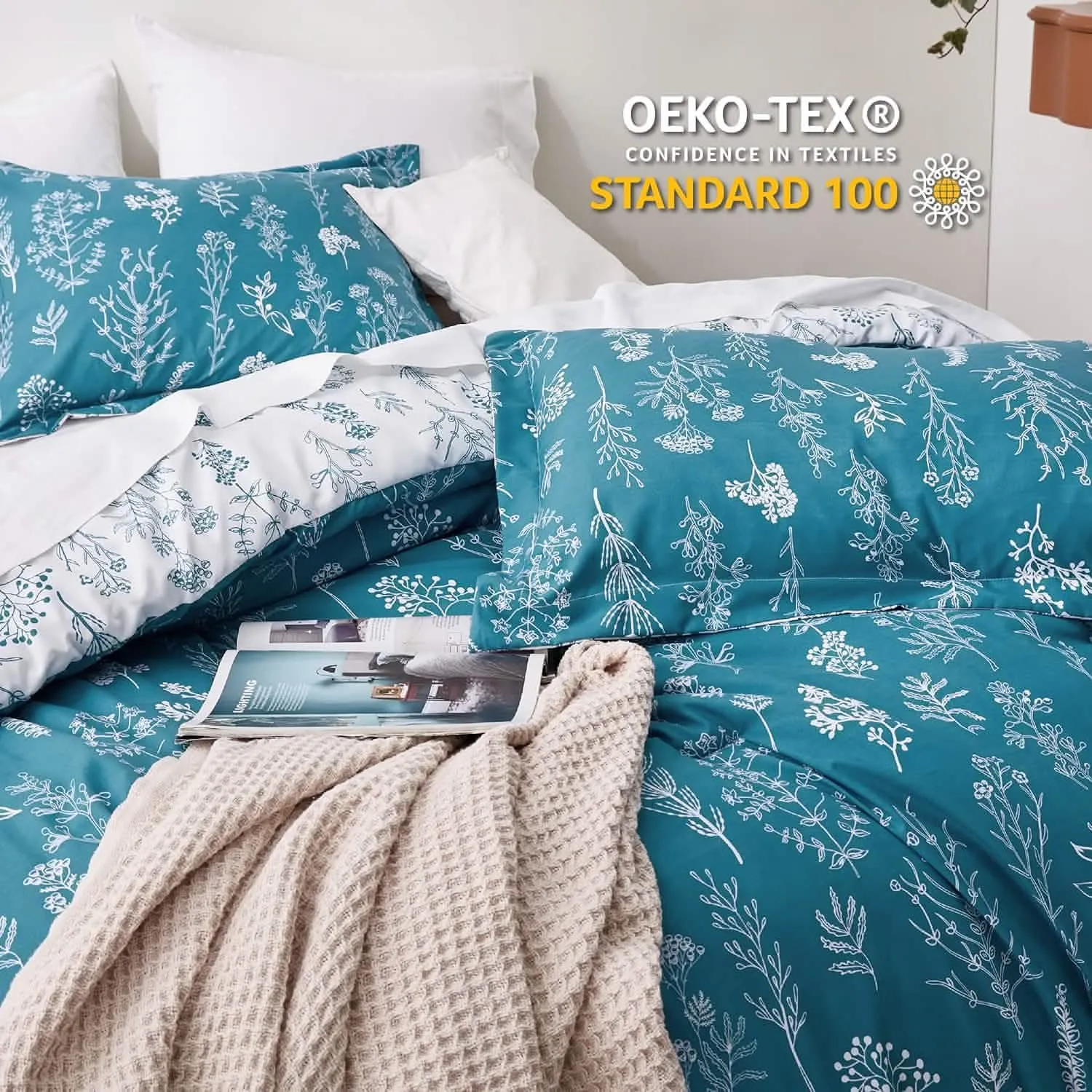 Reversible Floral Print Comforter Set