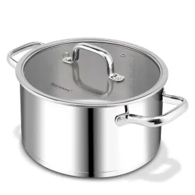 Rorence Cooking Pots Stainless Steel, Large Stock Pot with Clear Transparent Tempered Glass Lid - 6qt / 8qt