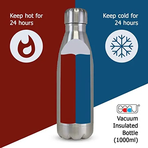 Saaj Oxygen Thermos Stainless Steel #304 Vacuum Bottle with 24 Hours Hot/Cold Insulated Thermosteel Bottle (1000 ml)