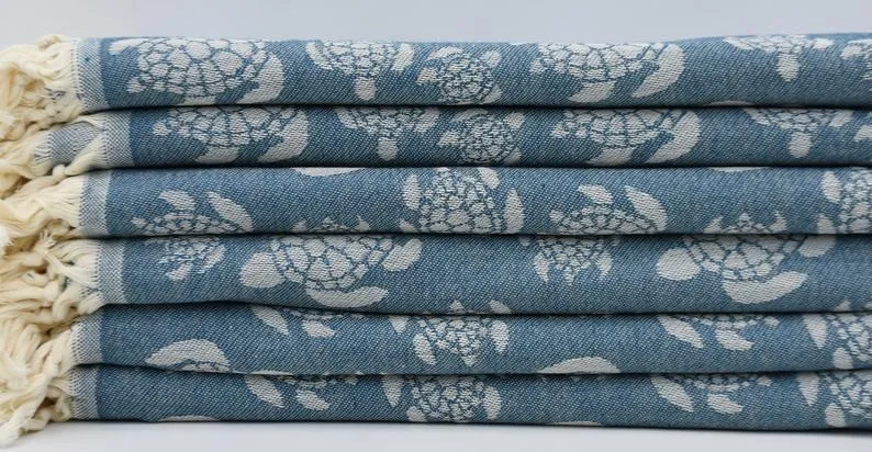 Sea Turtle Teal 100% Cotton Towel