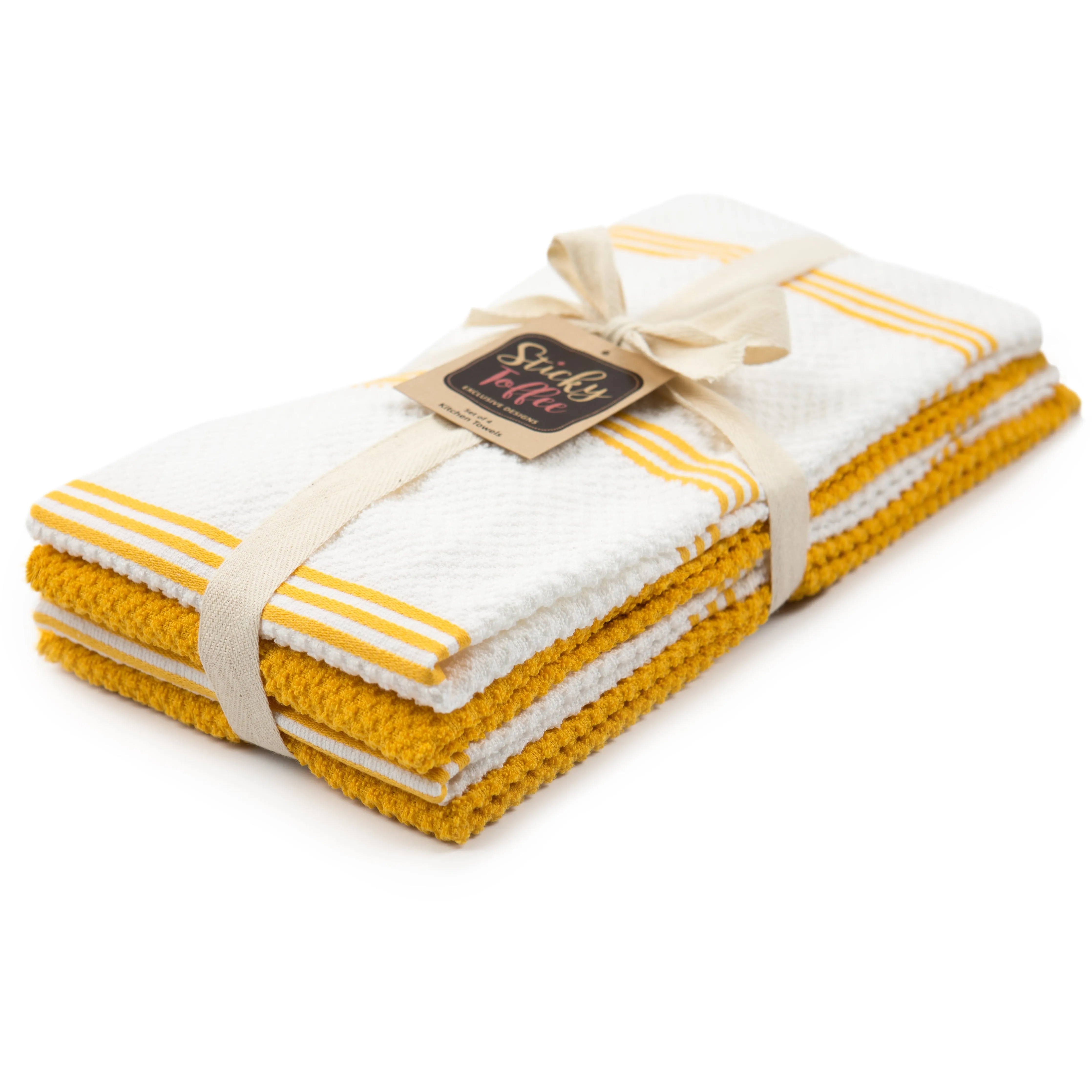 Set of 4 Cotton Terry Tea Towels available in Seven Colours