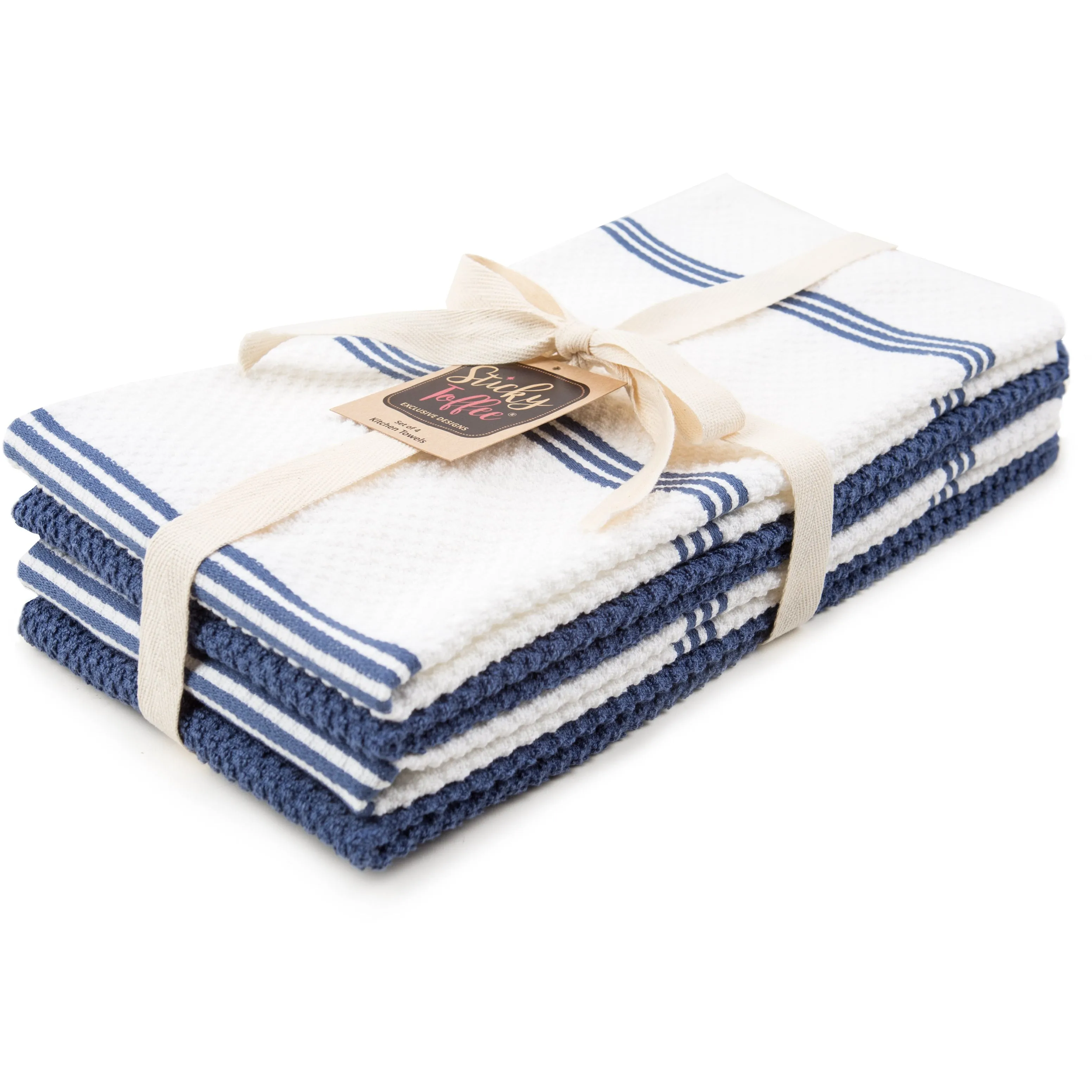 Set of 4 Cotton Terry Tea Towels available in Seven Colours