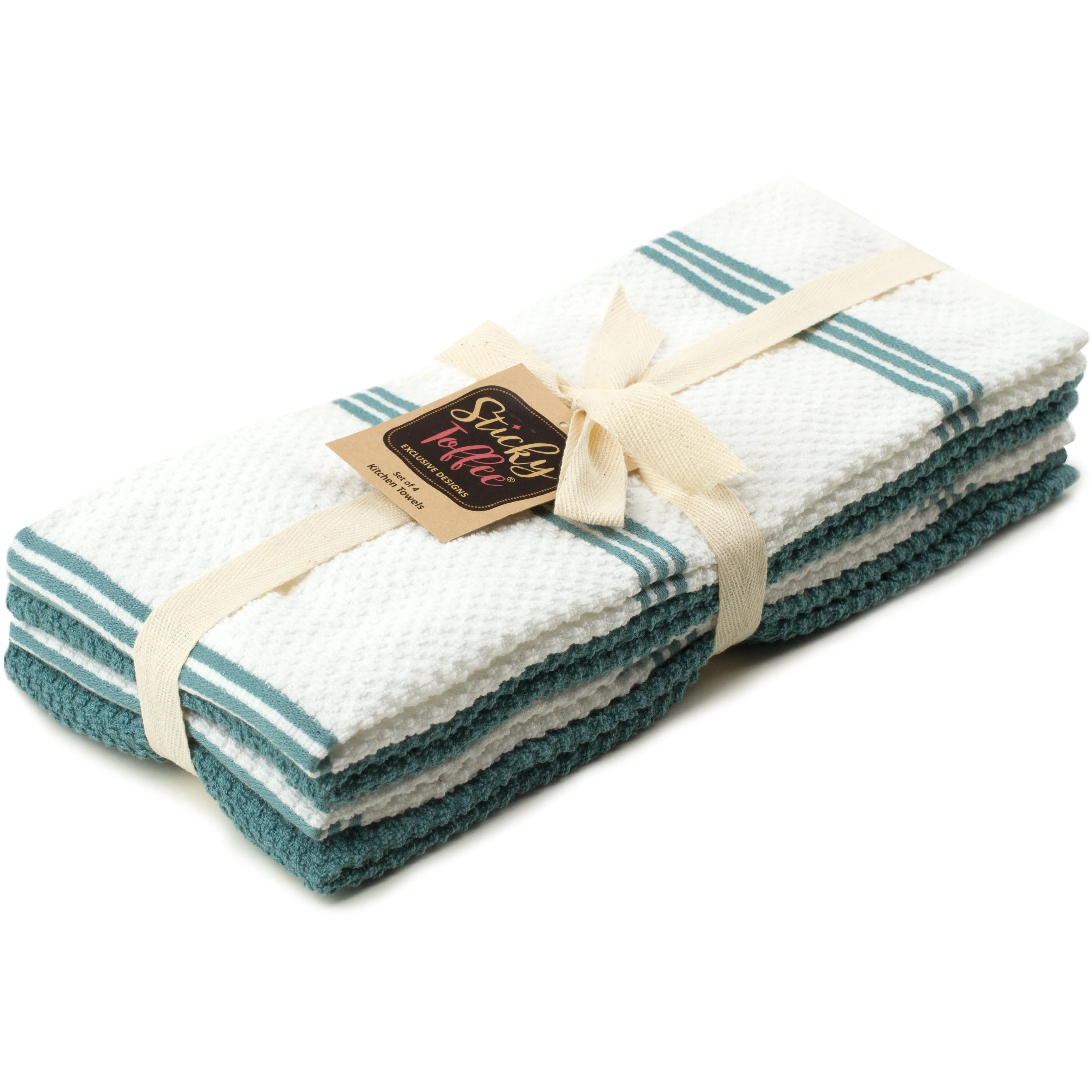 Set of 4 Cotton Terry Tea Towels available in Seven Colours