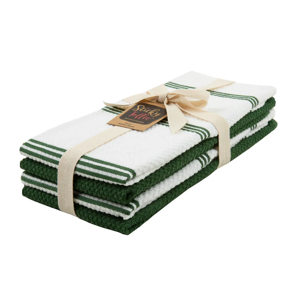 Set of 4 Cotton Terry Tea Towels available in Seven Colours