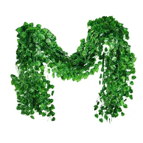 SHIMMER Artificial Vine Creeper Plants for Home Decor Main Door Wall Balcony Office Decoration, Contains 30 Leaves -Each String 7.0 ft (Pack of 10)