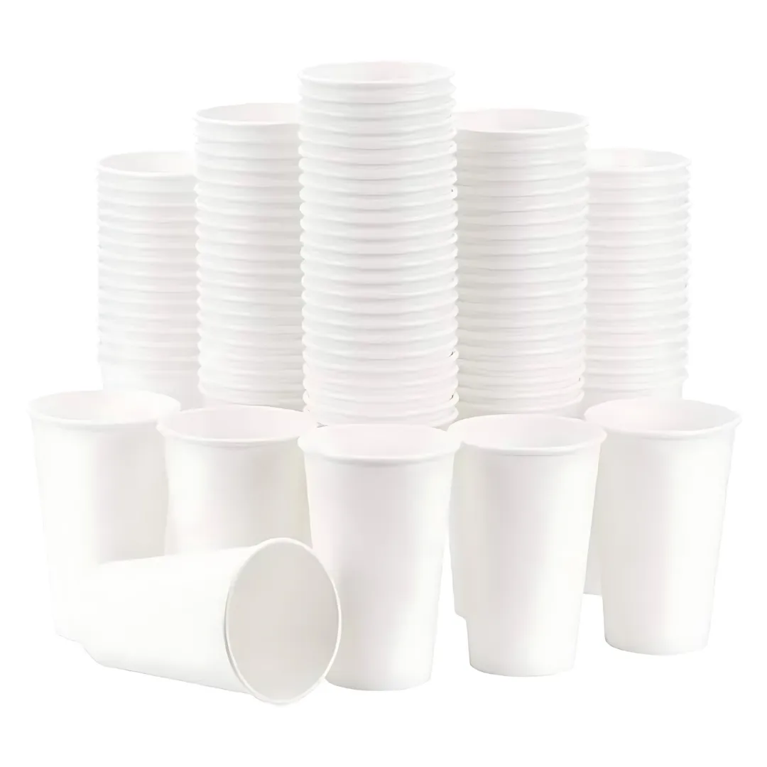 SINGLE WALL PAPER CUPS - WHITE - 16 oz