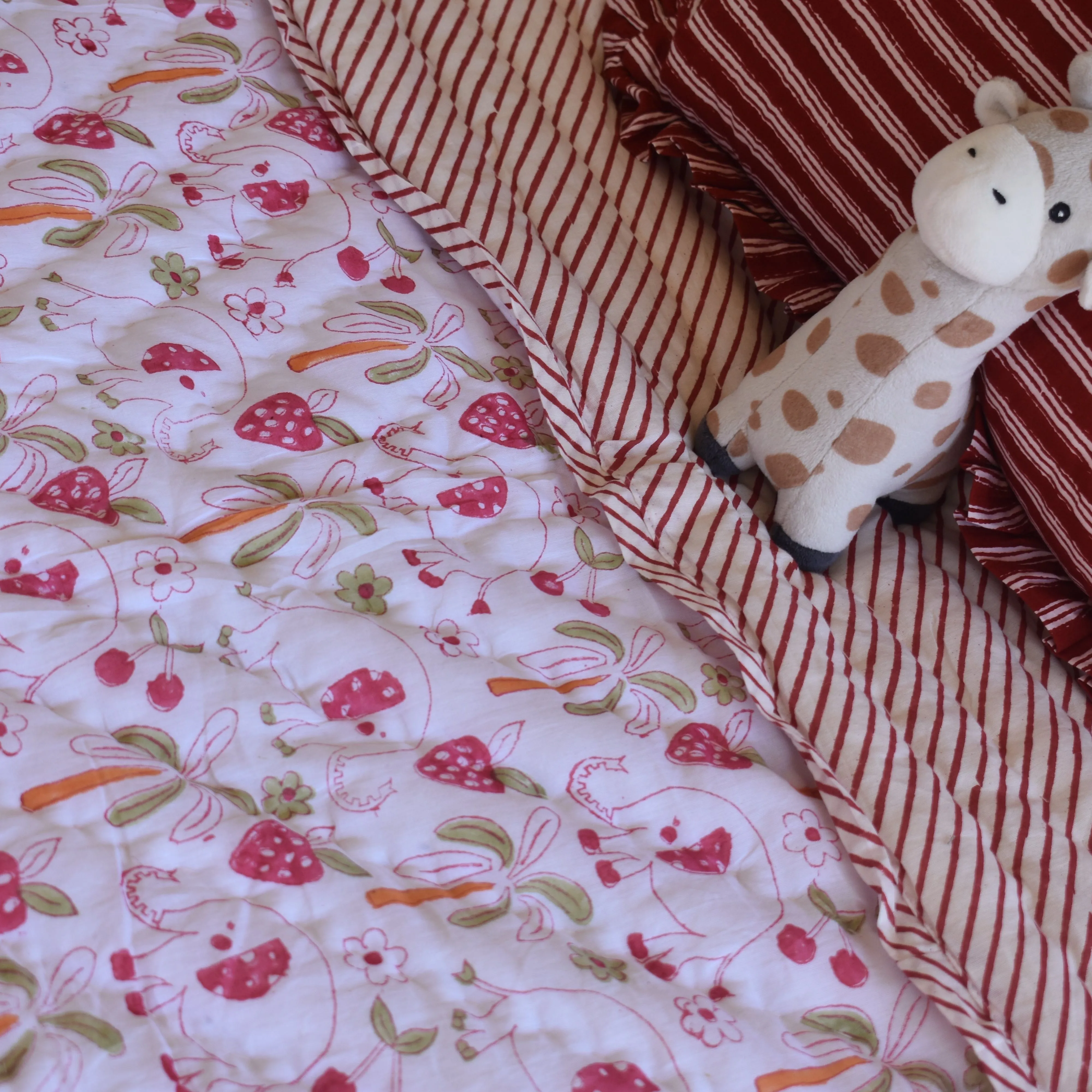 Soft Muslin Cotton Reversible Baby Quilt - Jungle