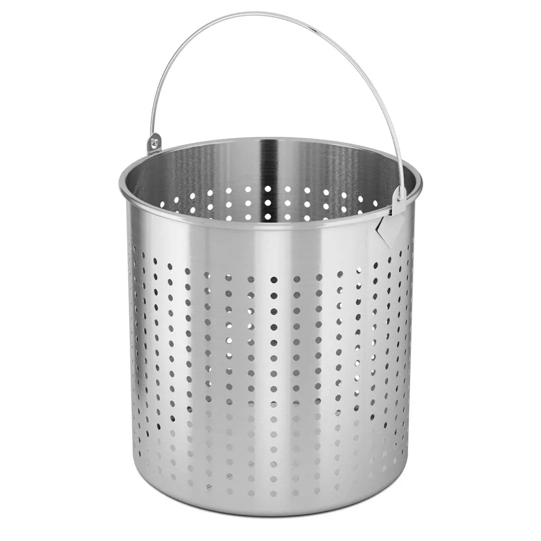 SOGA 71L 18/10 Stainless Steel Stockpot with Perforated Stock pot Basket Pasta Strainer