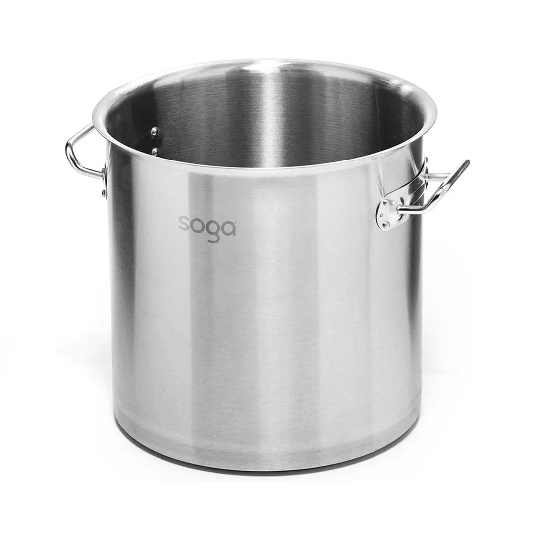 SOGA 71L 18/10 Stainless Steel Stockpot with Perforated Stock pot Basket Pasta Strainer