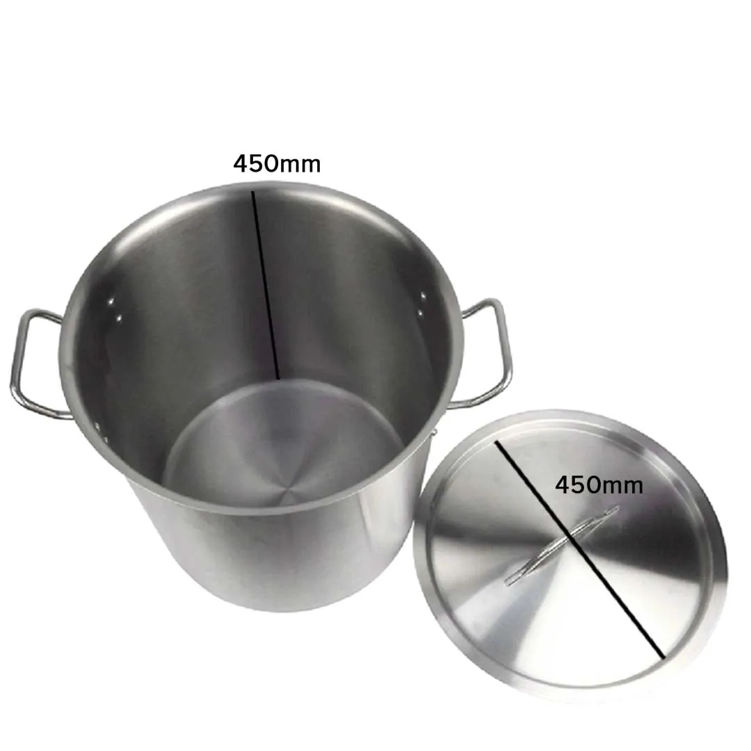 SOGA 71L 18/10 Stainless Steel Stockpot with Perforated Stock pot Basket Pasta Strainer