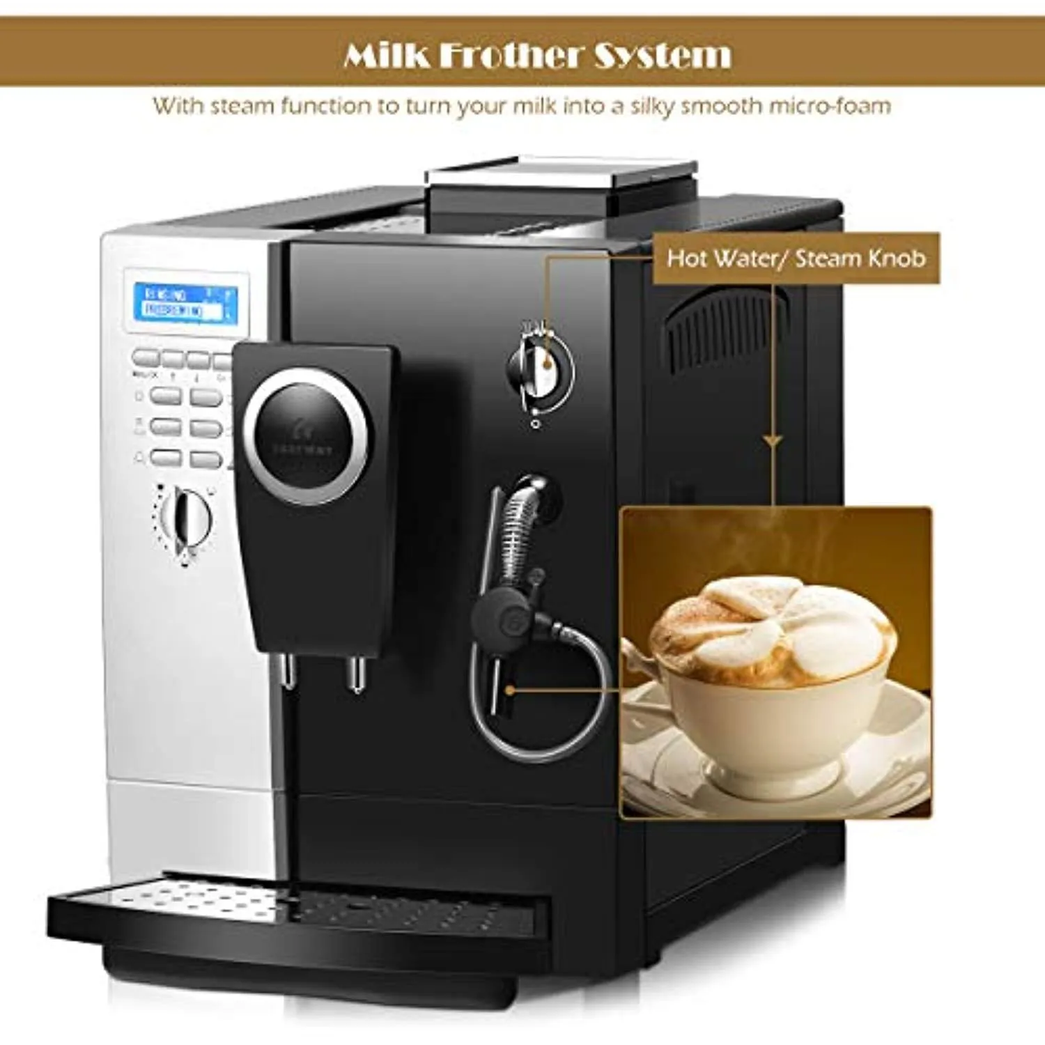 Super Automatic Espresso Machine-(Silver  Black)