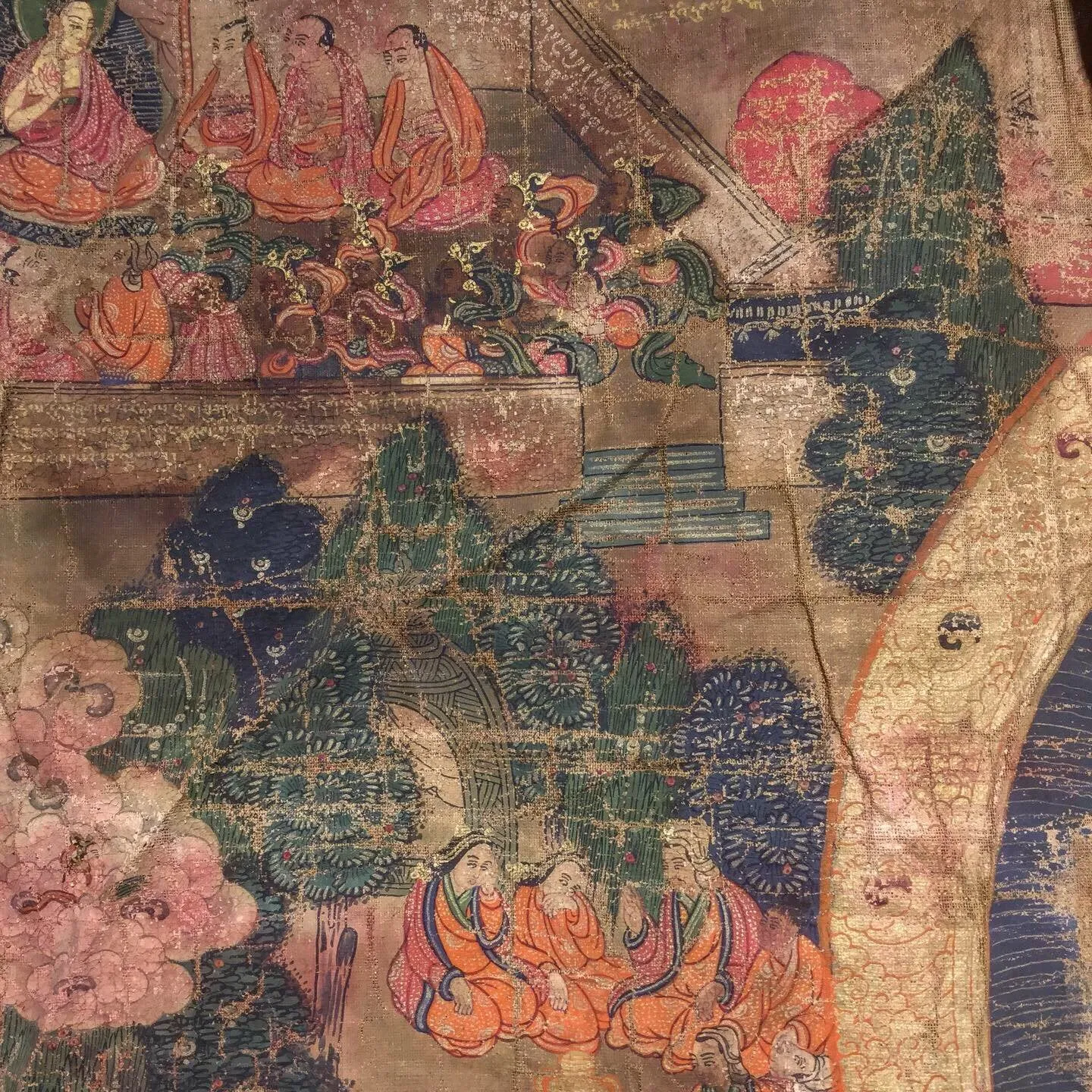 Thangka  - Tibetan Buddhist Painting on Cloth - 19thC