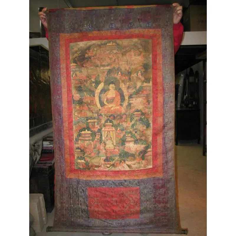 Thangka  - Tibetan Buddhist Painting on Cloth - 19thC