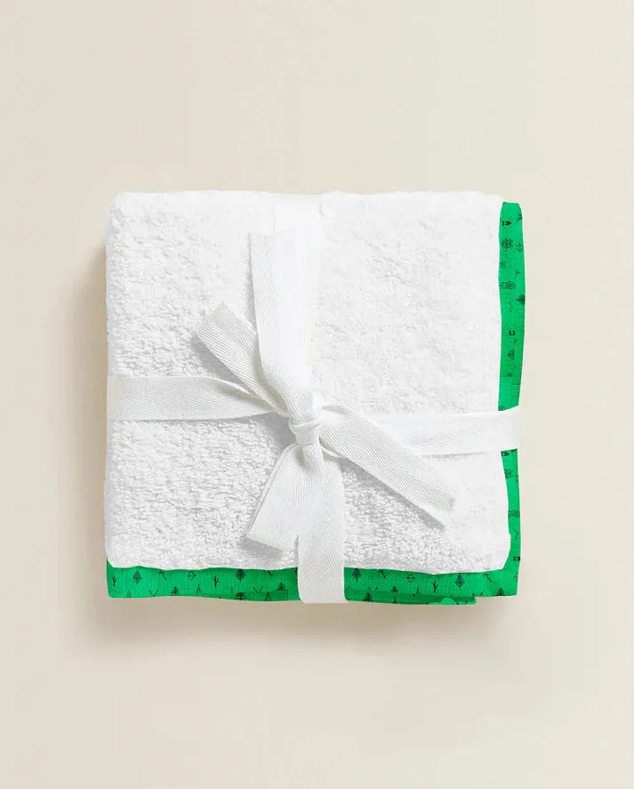 The Baby Atelier 100% Organic Green Line Drawing Organic Junior Towel