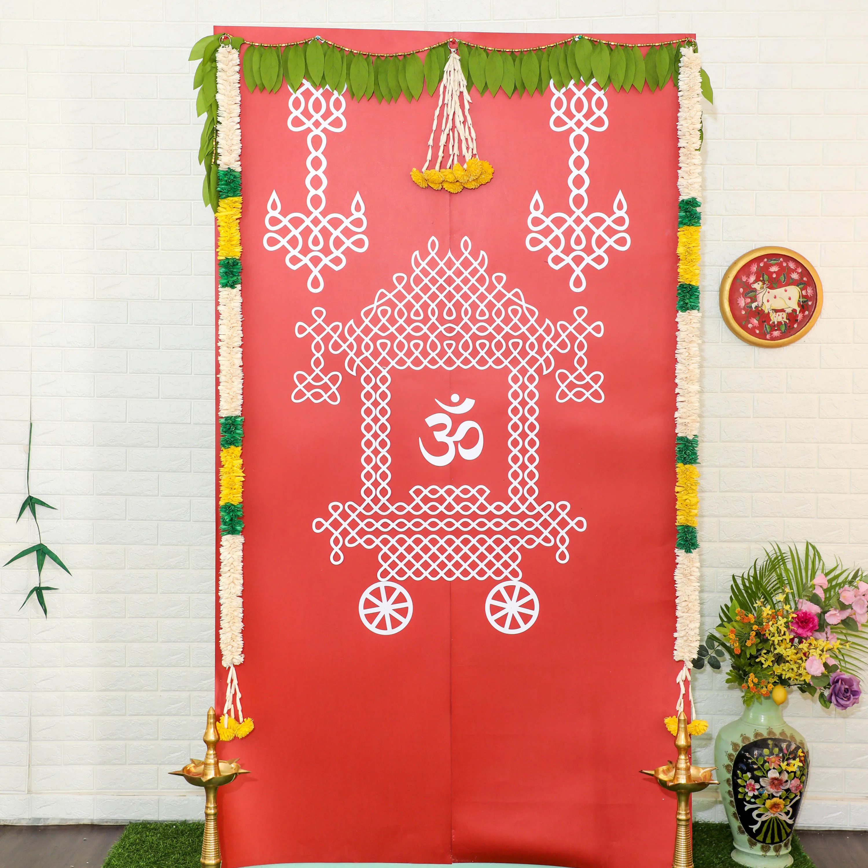 Traditional Ratham Muggu/Kollam Backdrop Kit