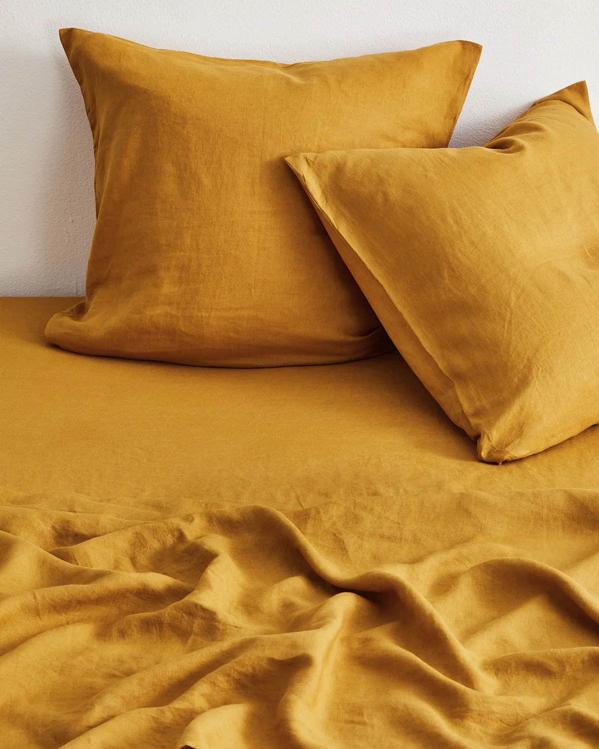 Turmeric 100% French Flax Linen European Pillowcases (Set of Two)