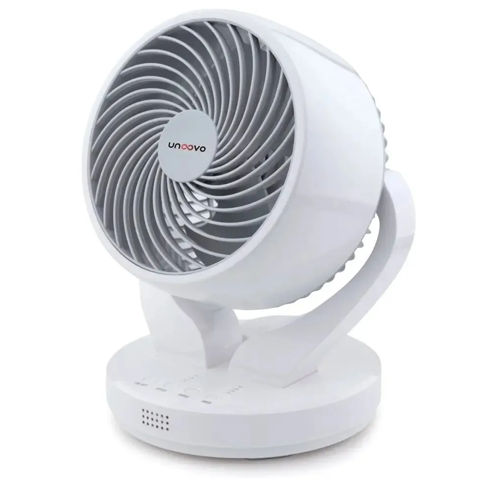 Unoovo UNOFAN7 7 Inch Desk Fan, 4 Speed Settings, 70 Degree Horizontal Oscillation, 15 Hours Power Off Timer - 21cm Wide