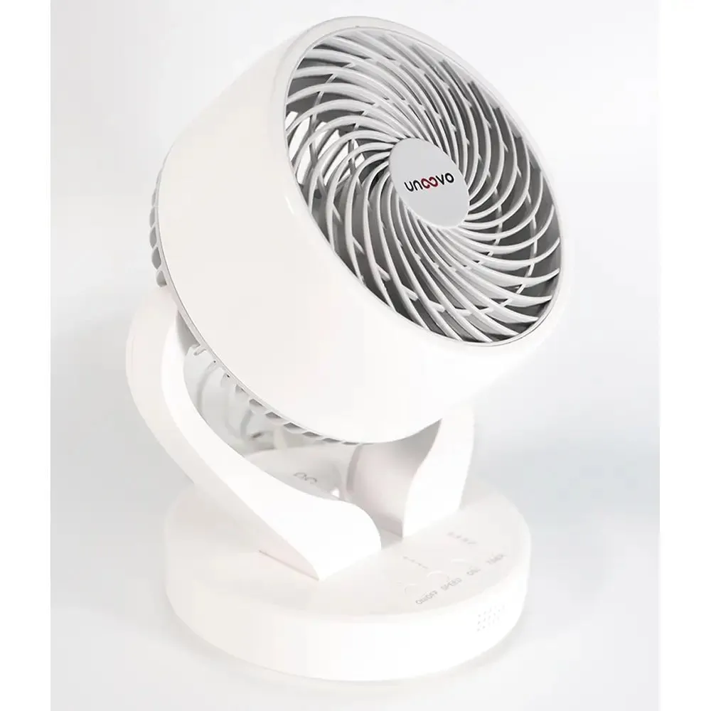 Unoovo UNOFAN7 7 Inch Desk Fan, 4 Speed Settings, 70 Degree Horizontal Oscillation, 15 Hours Power Off Timer - 21cm Wide