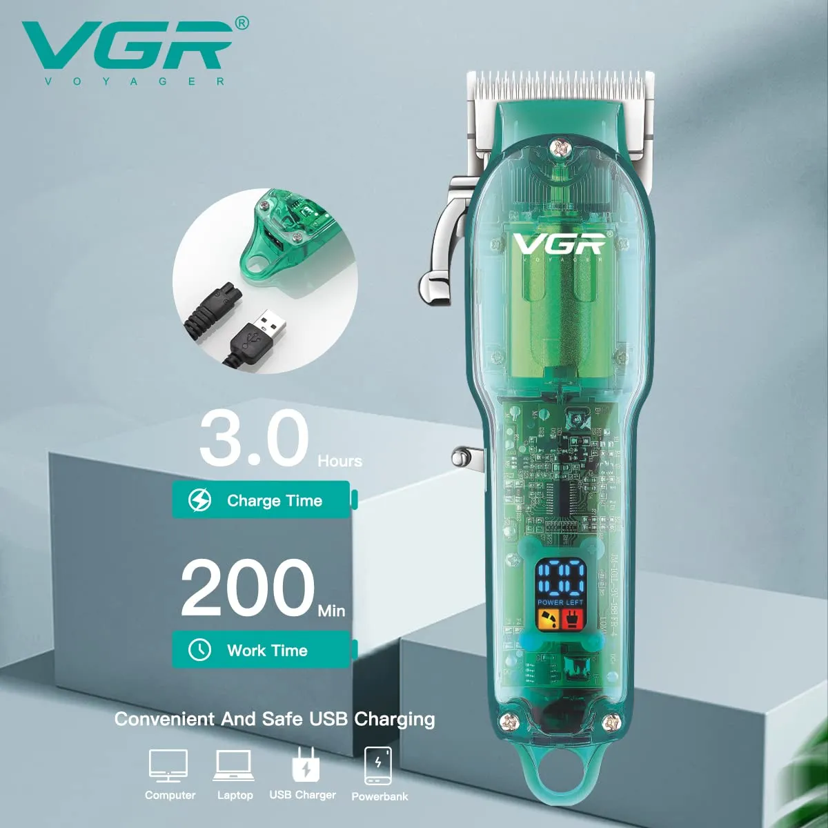 VGR V-660 Professional Rechargeable cordless Hair Clipper