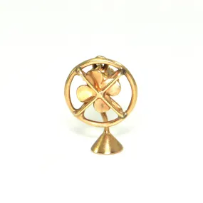 Vintage 14K Yellow Gold Table Fan Charm