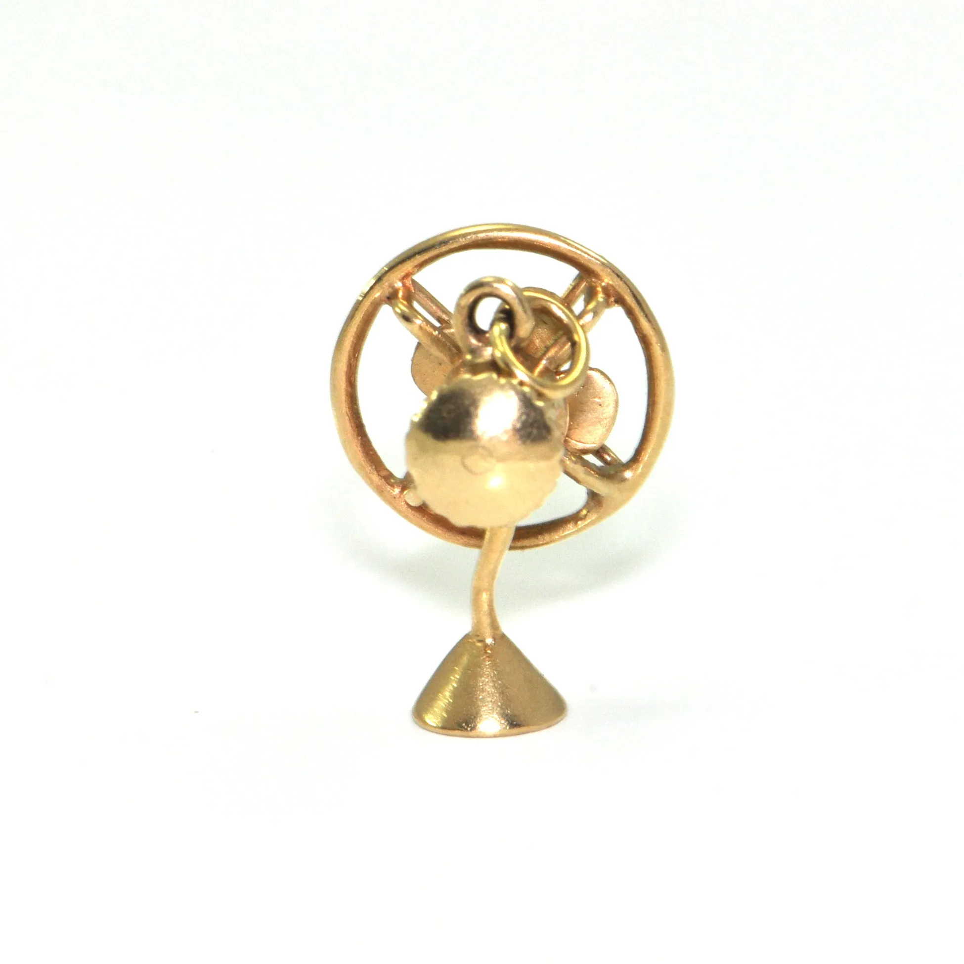 Vintage 14K Yellow Gold Table Fan Charm