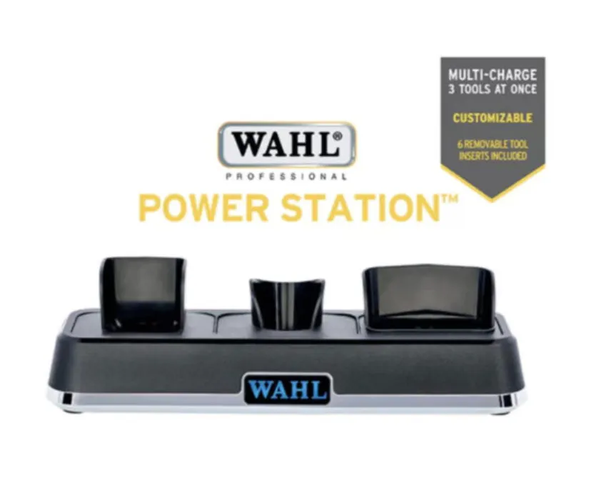 Wahl Pro 4pc Gold Limited Edition Combo by ibs – Gold Magic clip Cordless, Gold Detailer li Cordless, Black Vanish Shaver, Multi-Charge Power Station