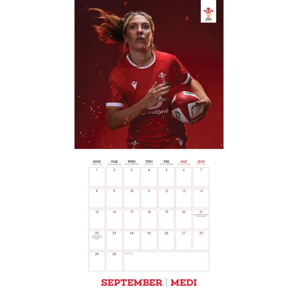 Wales Rugby Union 2025 Square Calendar