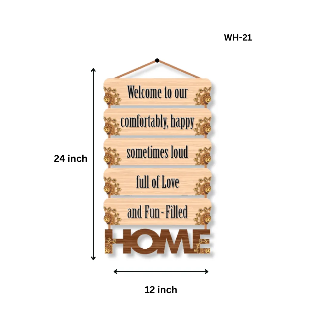 Wall Hangings Quote Welcome Home for Home Decoration for Diningroom, Living room, Gallery and Gifting ( 12X24 Inch)Pine Wood Mdf