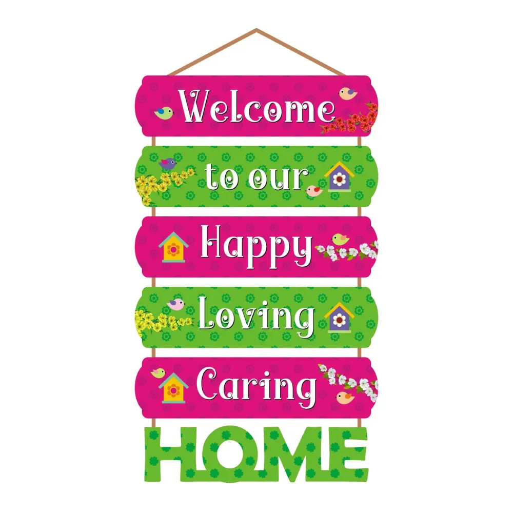 Wall Hangings Welcome Home For Main Door | Wall Decor Quotes for Home Decoration and Gifting (12X24 Inch)Pine Wood Mdf