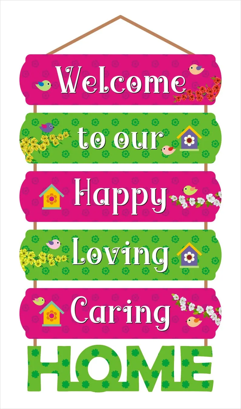 Wall Hangings Welcome Home For Main Door | Wall Decor Quotes for Home Decoration and Gifting (12X24 Inch)Pine Wood Mdf