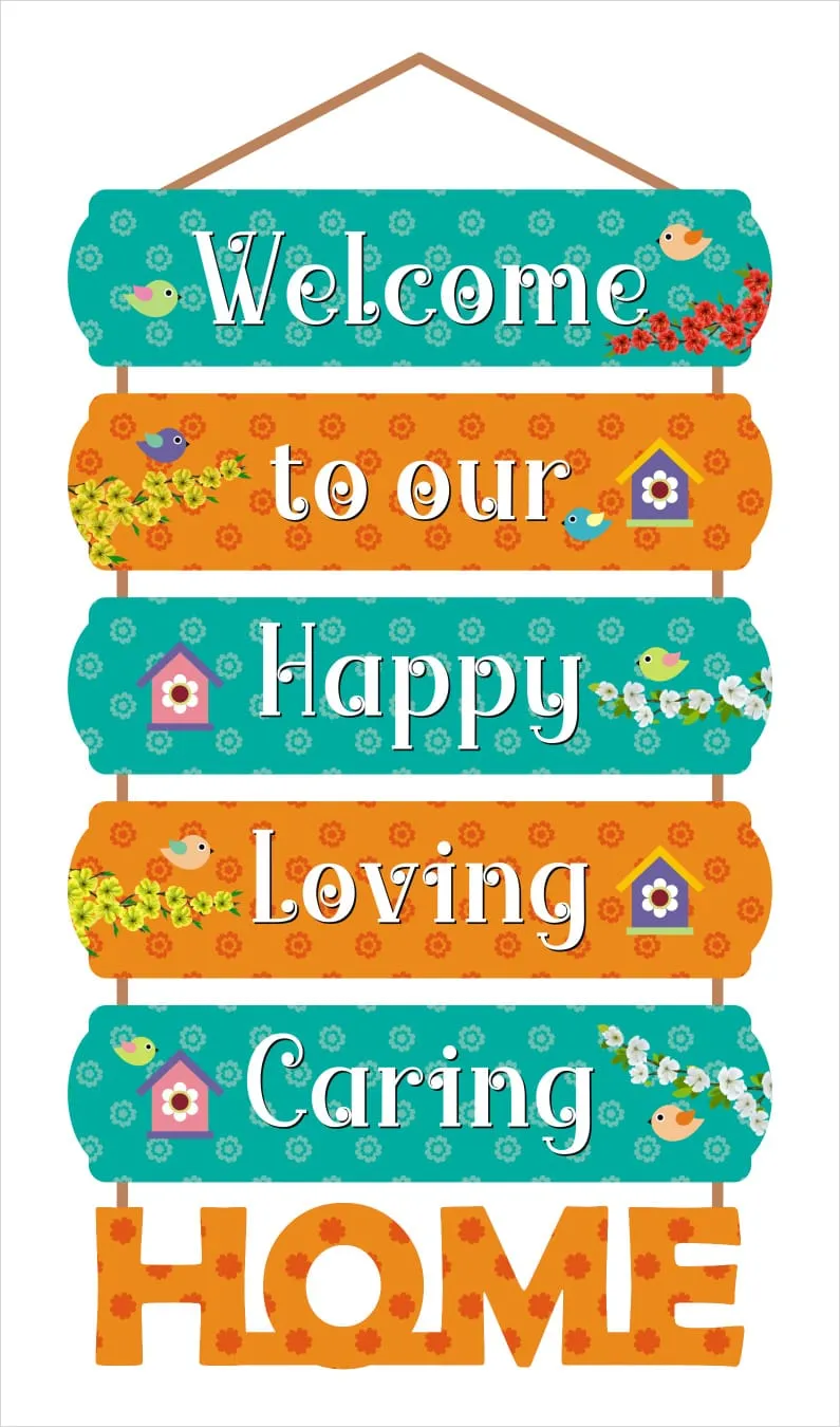 Wall Hangings Welcome Home For Main Door | Wall Decor Quotes for Home Decoration and Gifting (12X24 Inch)Pine Wood Mdf