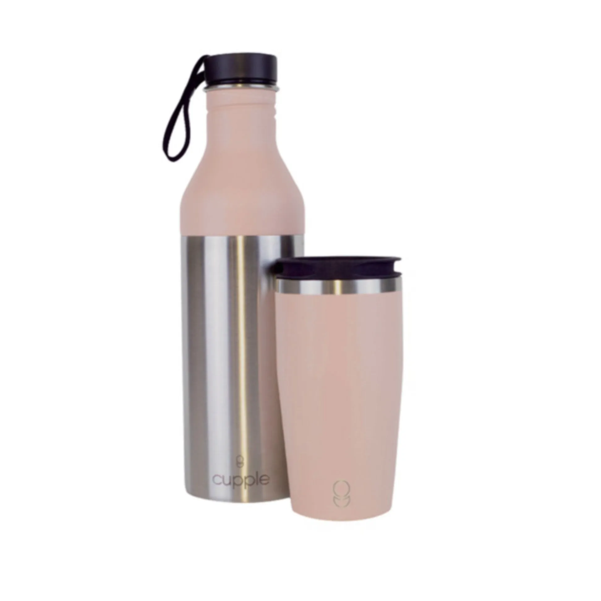 Water Bottle & Coffee Cup, Blush Pink