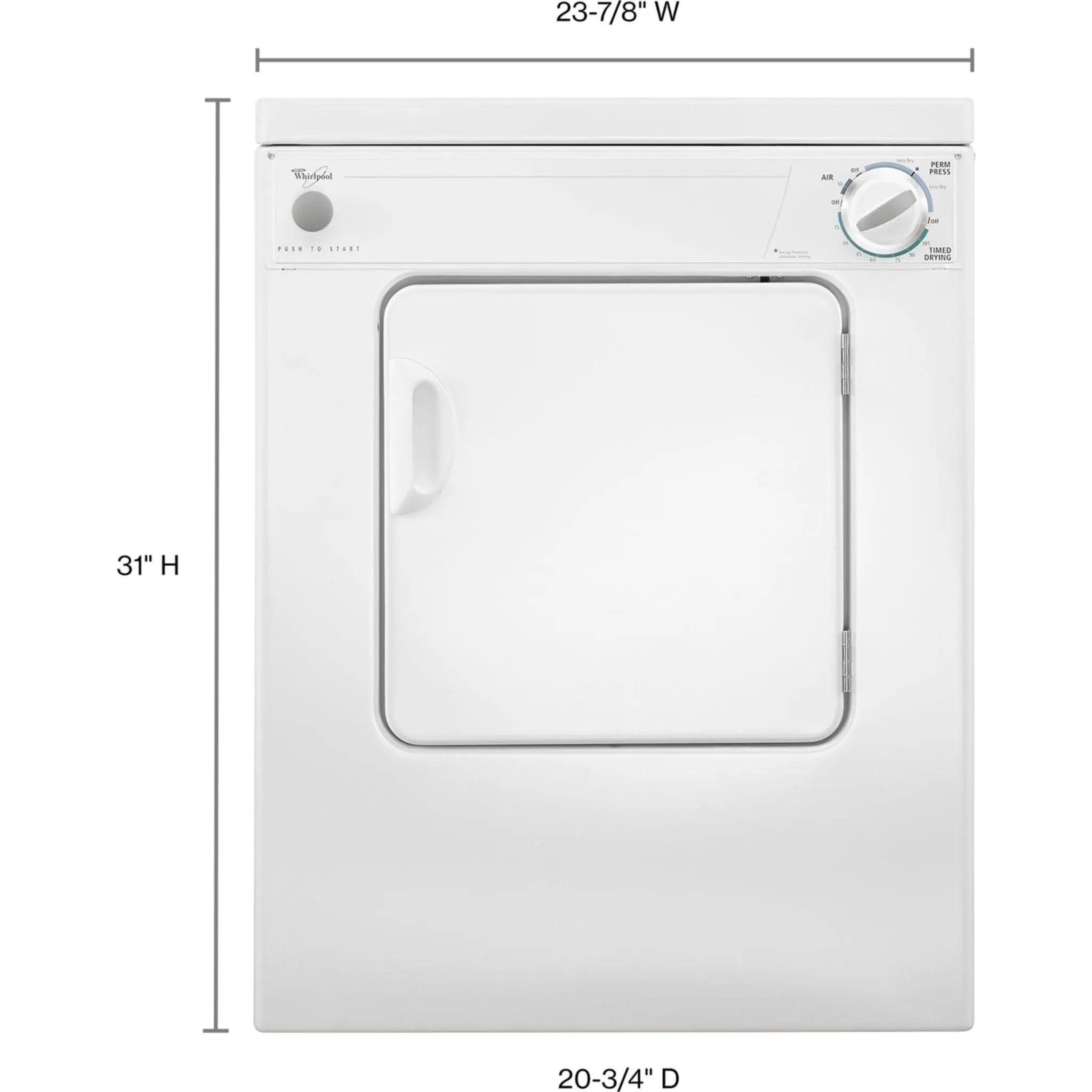 Whirlpool Dryer (LDR3822PQ) - White-on-White