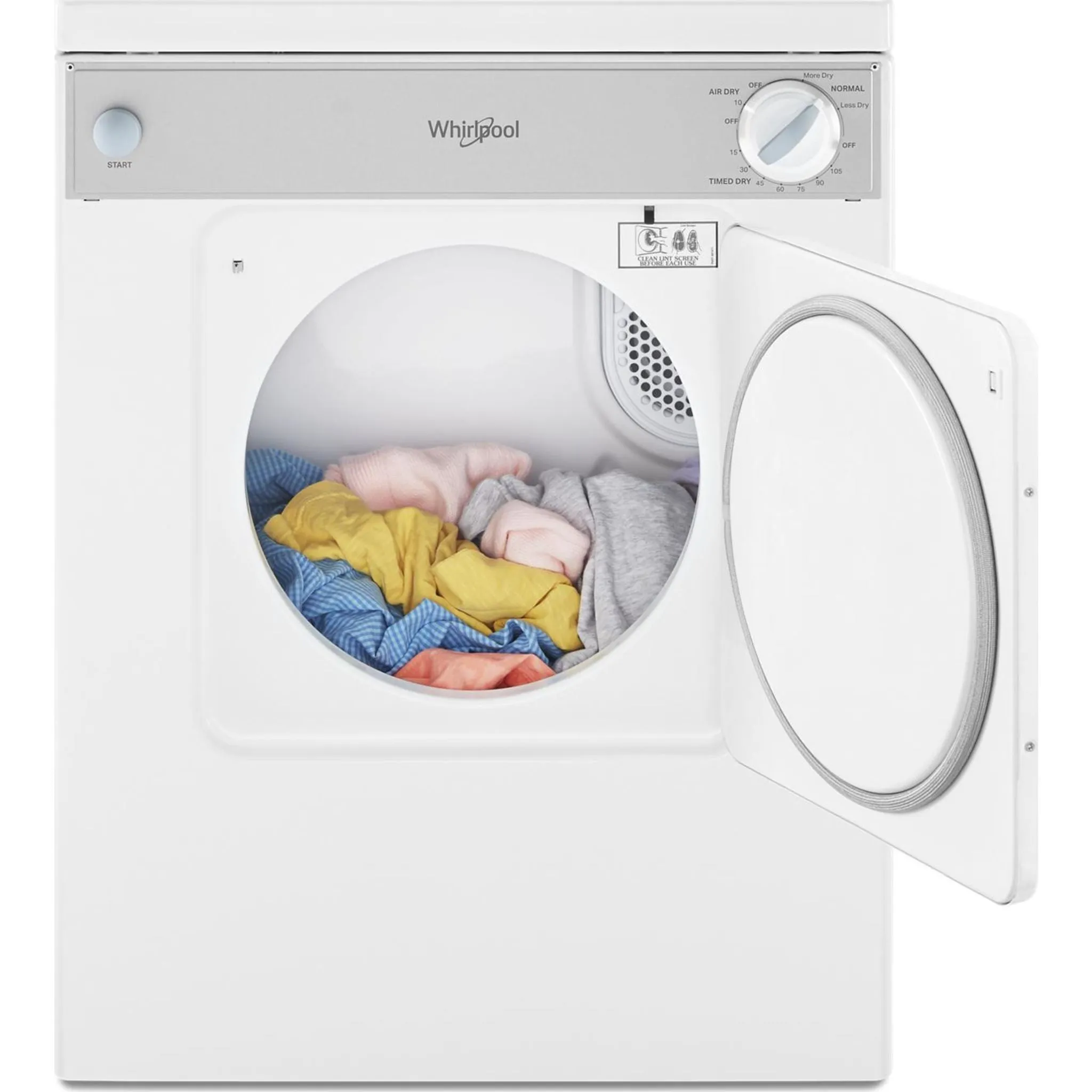 Whirlpool Dryer (LDR3822PQ) - White-on-White